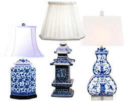 Blue and White Chinoiserie Table Lamps

